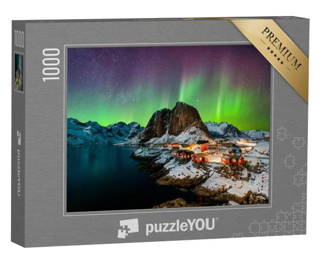 Puzzel 1000 stukjes „Noorderlicht boven Hamoy, Noorwegen“