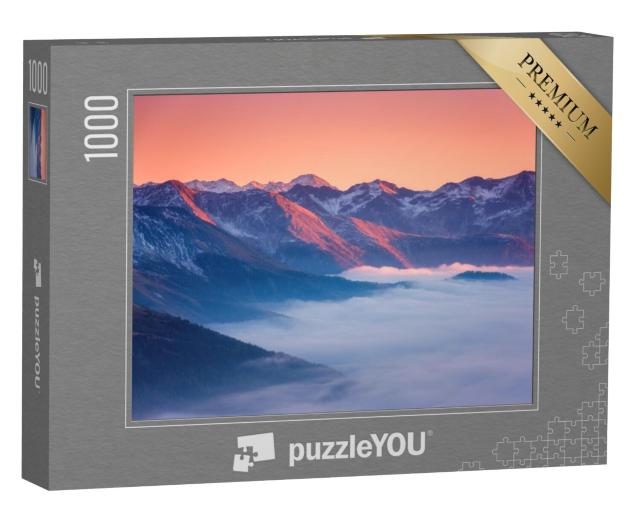 Puzzel 1000 stukjes „Zonsondergang in de Alpen“