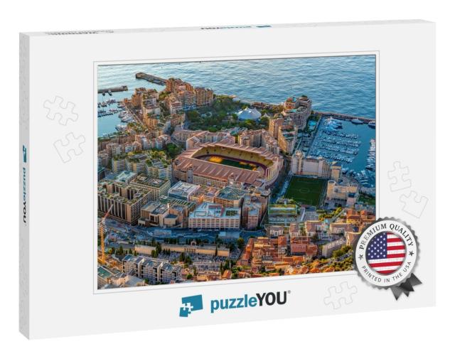 Aerial View of Stadium of Monaco At Sunrise, View from La... Jigsaw Puzzle