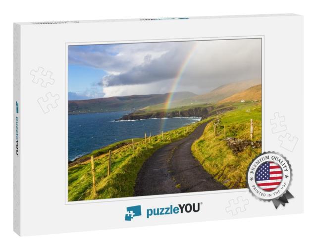 Typical Ireland - Coast, Green Grass, Blue Skies, Clouds... Jigsaw Puzzle