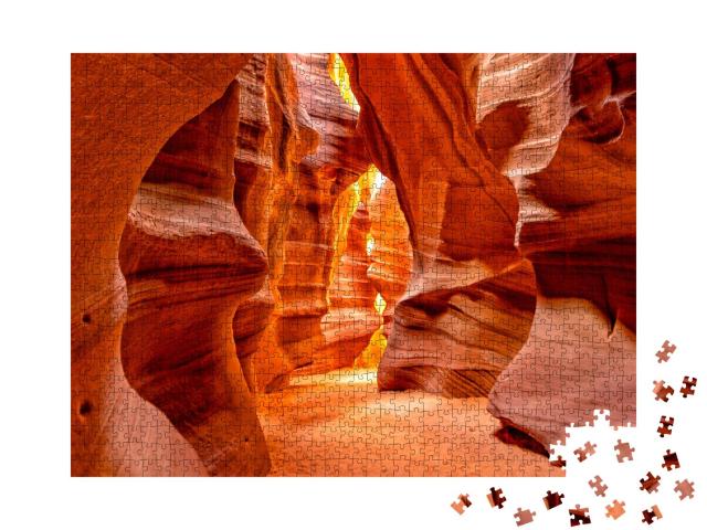 Puzzle 100 Teile „Antelope Canyon Lichter und Felsen arizona usa“
