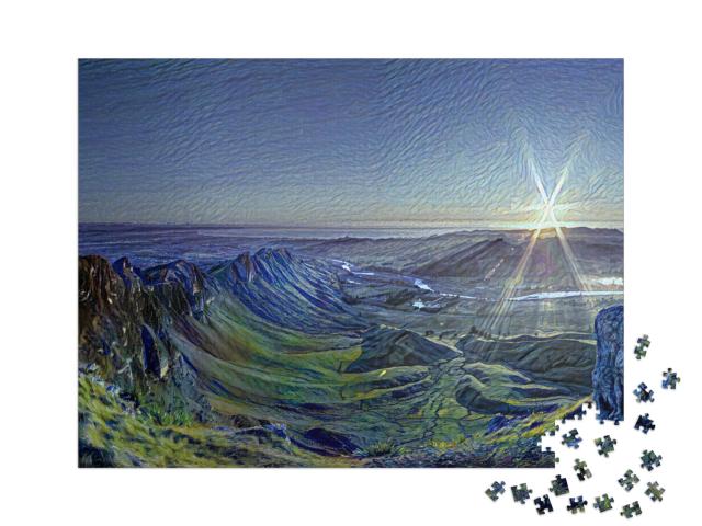 Puzzel 1000 stukjes „in de kunststijl van van Gogh, Sterrennacht - Te Mata Peak - Puzzelverzameling Kunstenaars & Schilderijen“