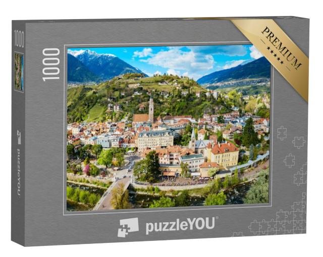 Puzzel 1000 stukjes „Merano vanuit de lucht, Zuid-Tirol, Italië“