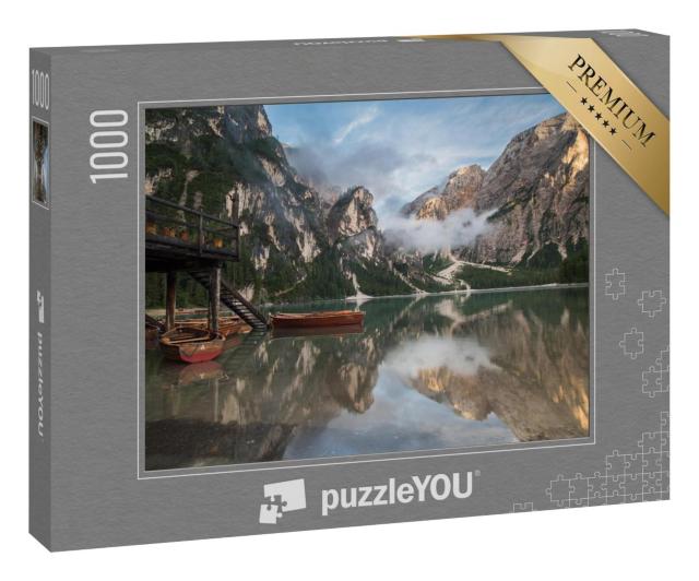 Puzzle 1000 Teile „Pragser Wildsee, Lago di Braies, Naturpark Fanes-Sennes-Prags, Dolomiten“