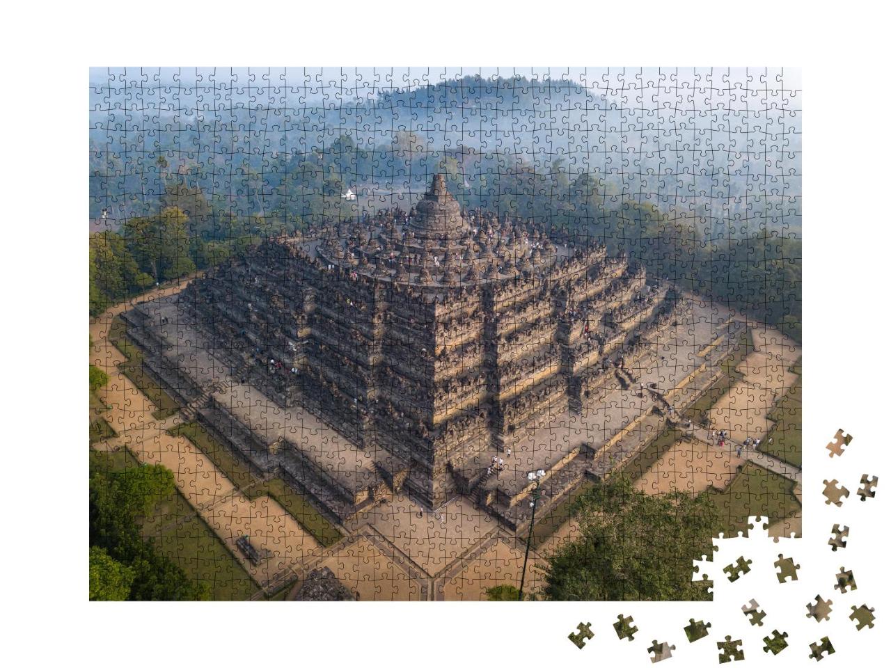 Puzzle 1000 Teile „Borobudur: Luftaufnahme“