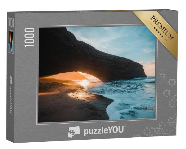 Puzzel 1000 stukjes „Stenen boog op het strand van Legzira bij Agadir, Marokko“