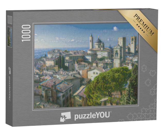 Puzzel 1000 stukjes „in de kunststijl van Claude Monet - Bergamo, Lombardije, Italië - Puzzelcollectie Kunstenaars & Schilderijen“