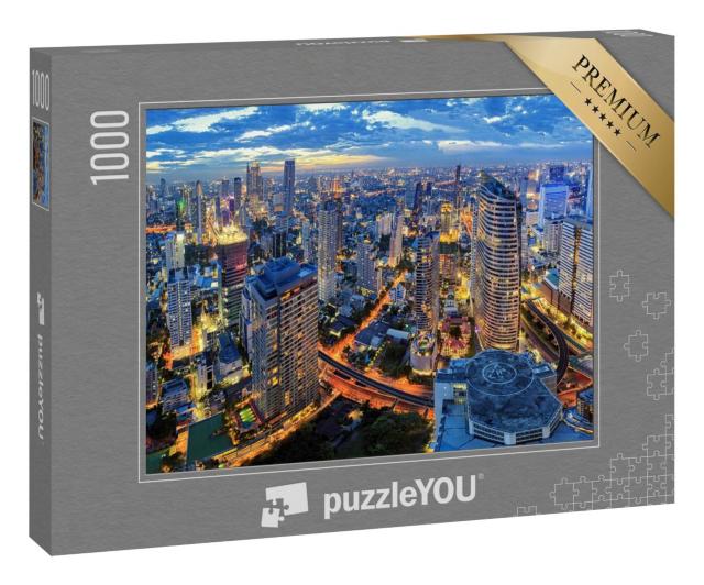 Puzzle 100 Teile „Stadtbild inmitten von Bangkok, Thailand“