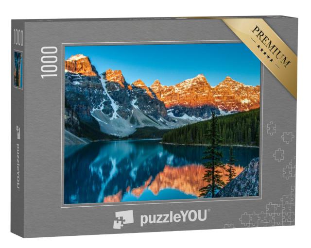 Puzzel 1000 stukjes „Zonsopgang bij Moraine Lake in Banff National Park“