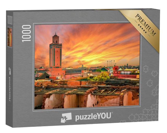 Puzzel 1000 stukjes „Zonsondergang boven Marrakech, Marokko“