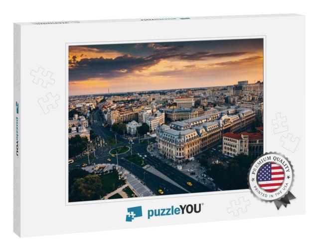 Bucharest View from Above During Summer Sunrise... Jigsaw Puzzle
