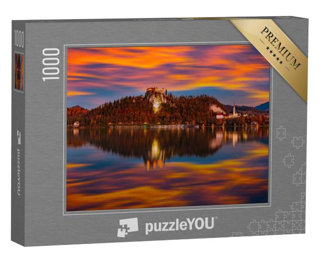 Puzzel 1000 stukjes „Een Sloveens meer in de herfst“