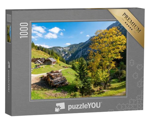 Puzzel 1000 stukjes „Panoramisch uitzicht op het bergdorp Hochschwab“