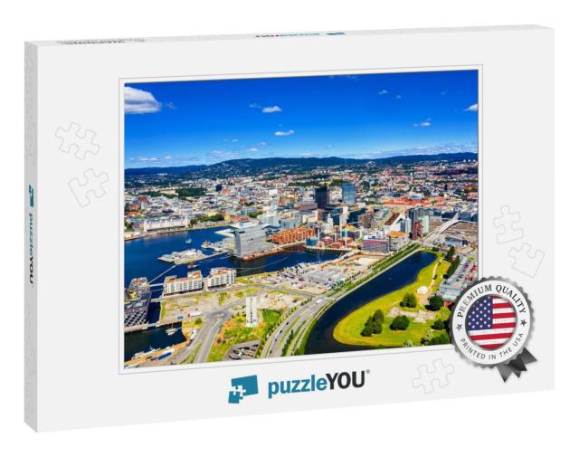 Oslo, Norway. Aerial View of Sentrum Area of Oslo, Norway... Jigsaw Puzzle