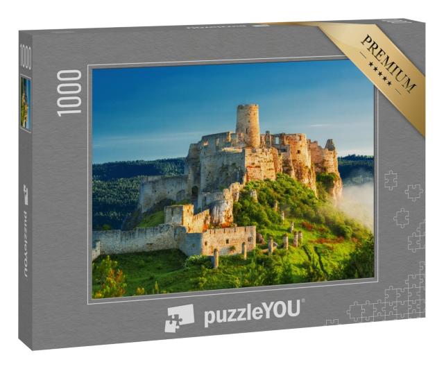 Puzzle 1000 Teile „Zipser Schloss im Sonnenaufgang, UNESCO-Weltkulturerbe, Slowakei“