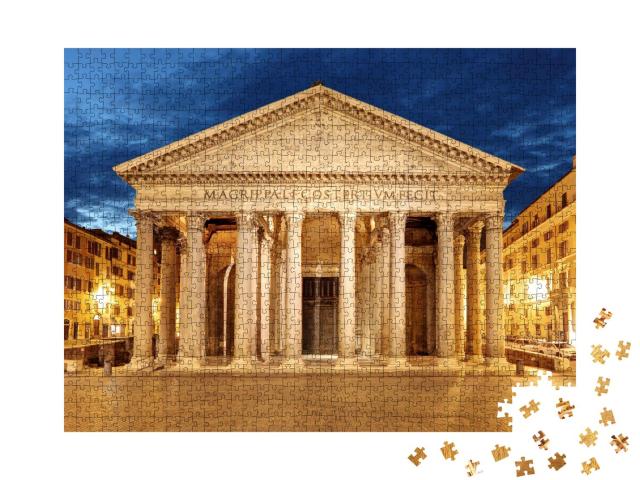 Puzzle 1000 Teile „Rom: Beleuchtetes Pantheon bei Nacht“