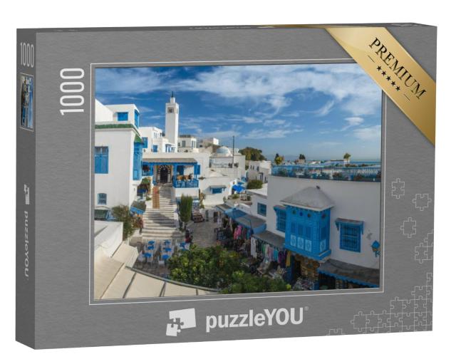 Puzzel 1000 stukjes „Prachtig uitzicht op Sidi Bou Said, Tunis, Tunesië“