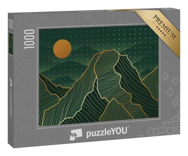 Puzzle 1000 Teile „Goldene Berge Art Deco“