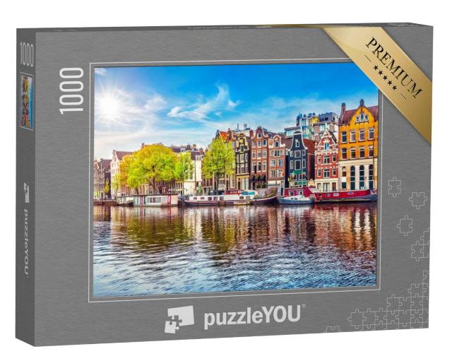 Puzzel 1000 stukjes „Amsterdam, Nederland: De danshuizen“