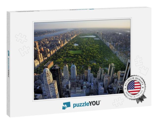 Central Park Aerial View, Manhattan, New York Park is Sur... Jigsaw Puzzle