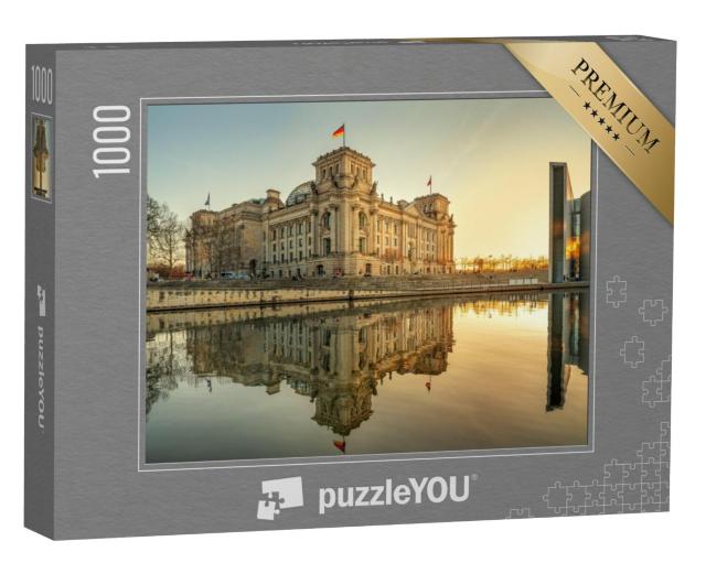 Puzzel 1000 stukjes „Reichstaggebouw in Berlijn bij zonsondergang“