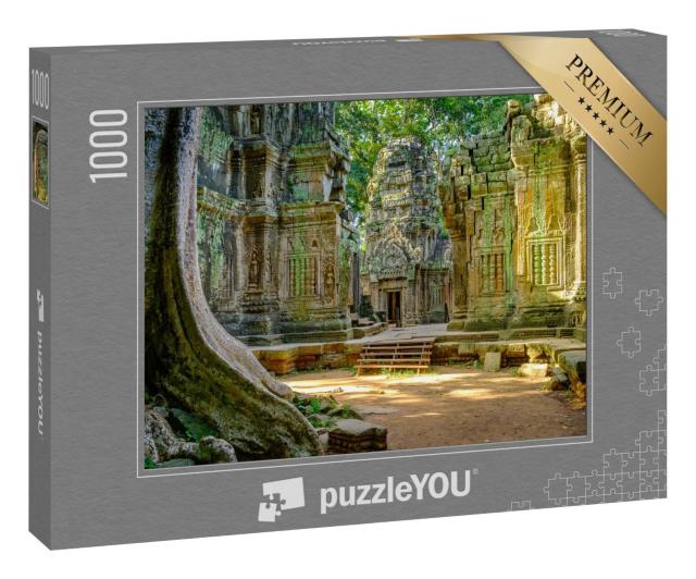 Puzzle 1000 Teile „Ta Prohm-Tempel, Teil des Angkor Wat, Kambodscha, berühmt aus Tomb Raider“