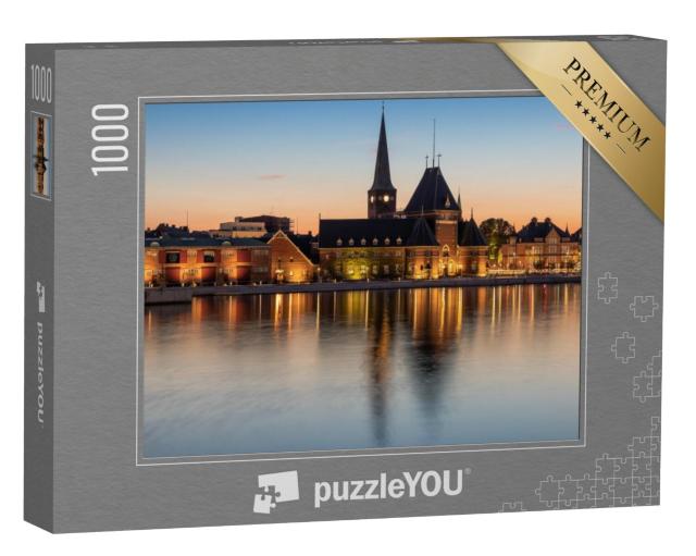 Puzzel 1000 stukjes „De haven van Aarhus: Denemarken op het blauwe uur“