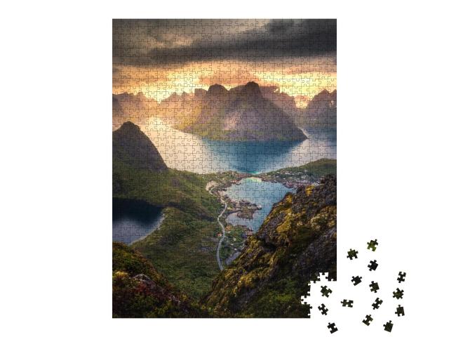 Puzzle 1000 Teile „Weites Gebiet Reinebringen in Norwegen“