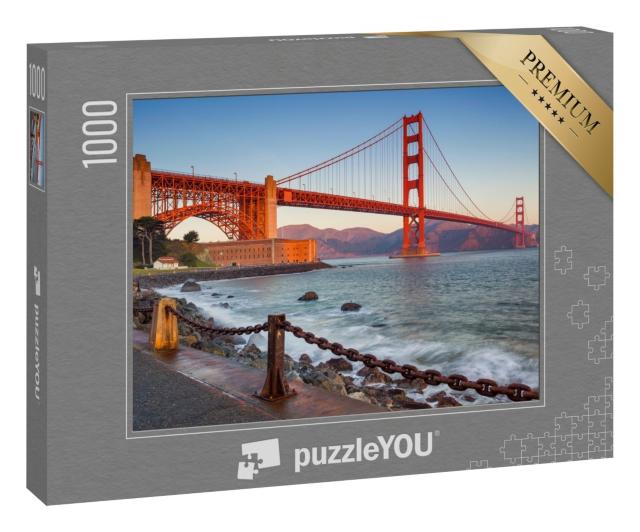 Puzzle 1000 Teile „Golden Gate Bridge bei Sonnenaufgang, San Francisco“