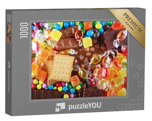 Puzzel 1000 stukjes „Kleurrijk snoep, chocolade en koekjes“