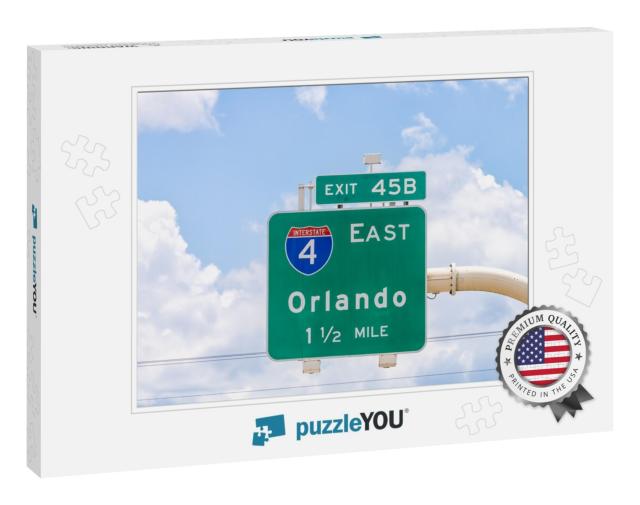 Tampa, USA Road Street Interstate Highway Green Arrow Sign... Jigsaw Puzzle