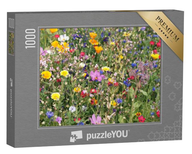 Puzzel 1000 stukjes „Een kleurrijke weide met wilde bloemen“