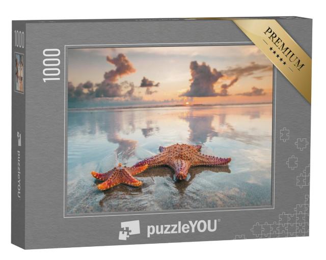 Puzzel 1000 stukjes „Twee zeesterren op het strand in Bali“