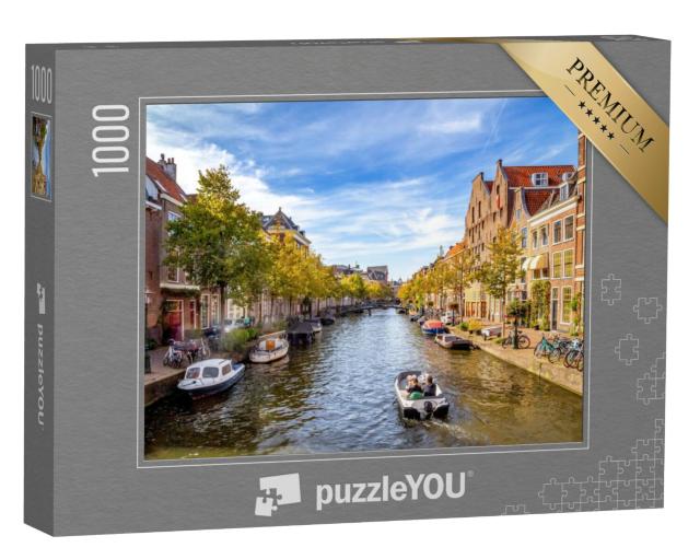 Puzzel 1000 stukjes „Historische stad Leiden, Nederland“