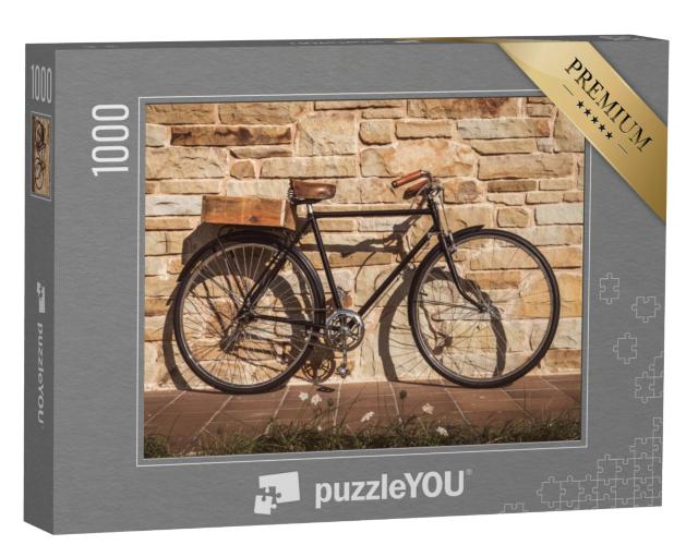 Puzzel 1000 stukjes „Gave vintage fiets op een stenen muur“