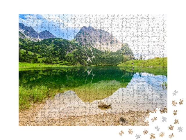 Puzzle 1000 Teile „Gaisalpsee und Rubihorns bei Oberstdorf, Deutschland“