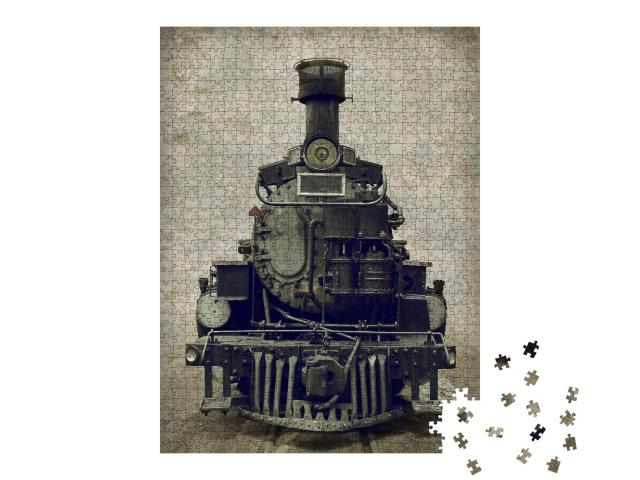 Puzzle 1000 Teile „Frontansicht einer historischen Lokomotive“