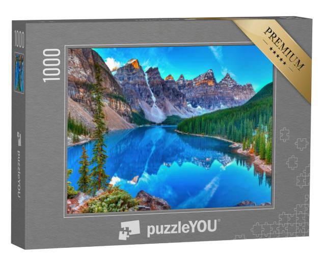 Puzzel 1000 stukjes „Zonsopgang bij Moraine Lake in Banff National Park“