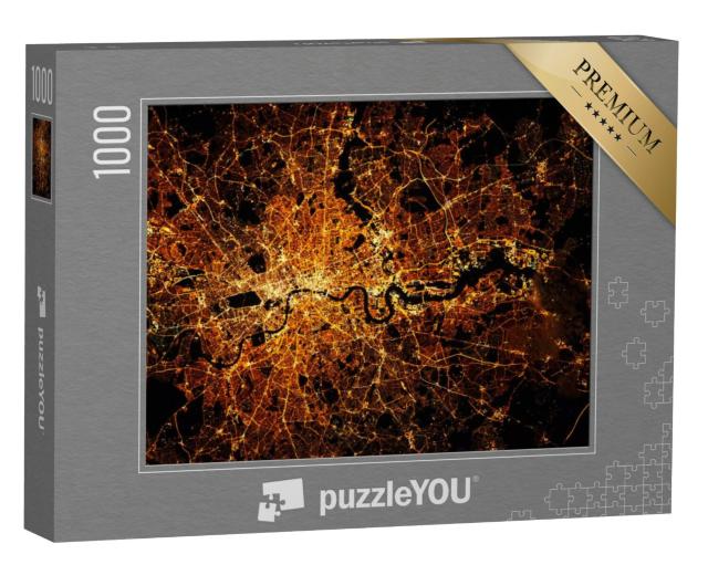 Puzzel 1000 stukjes „Londen met lichtjes bij nacht“