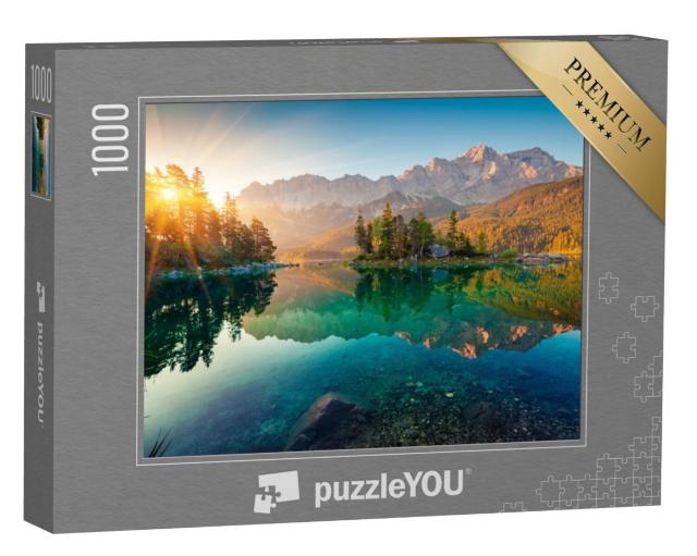 Puzzel 1000 stukjes „Zomerzonsopgang bij Eibsee met Zugspitze“