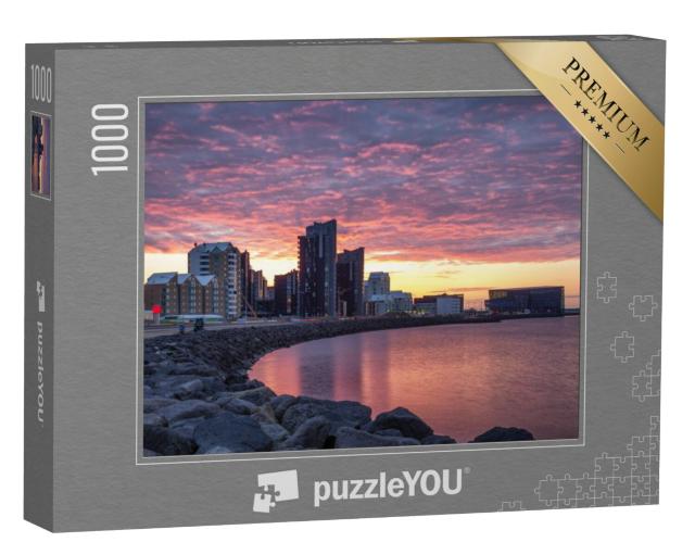 Puzzel 1000 stukjes „Zonsondergang boven Reykjavik“