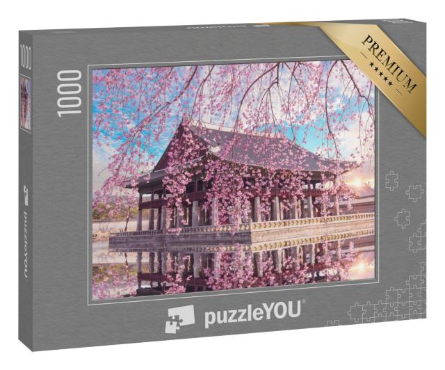 Puzzle „Kirschblüte am Gyeongbokgung-Palast in Seoul“
