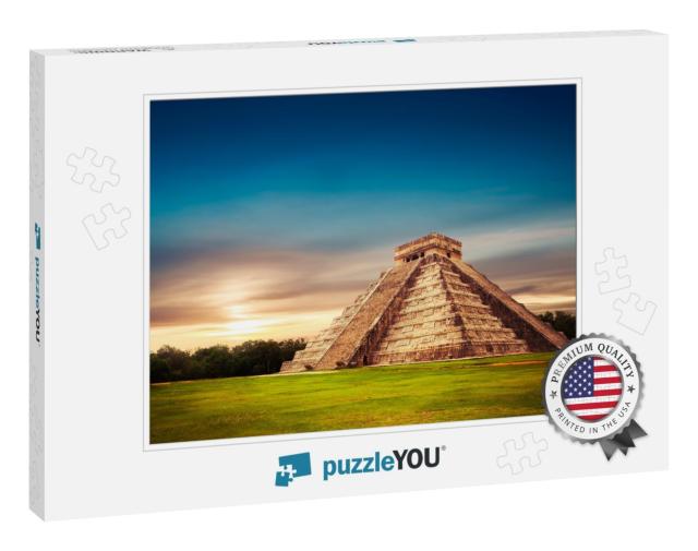 Temple of Kukulkan, Pyramid in Chichen Itza, Yucatan, Mex... Jigsaw Puzzle