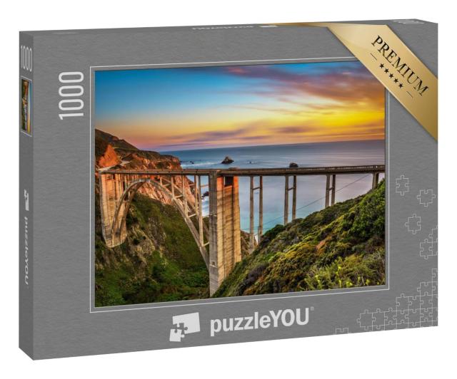 Puzzle 1000 Teile „Pacific Coast Highway im Sonnenuntergang, Kalifornien, USA“