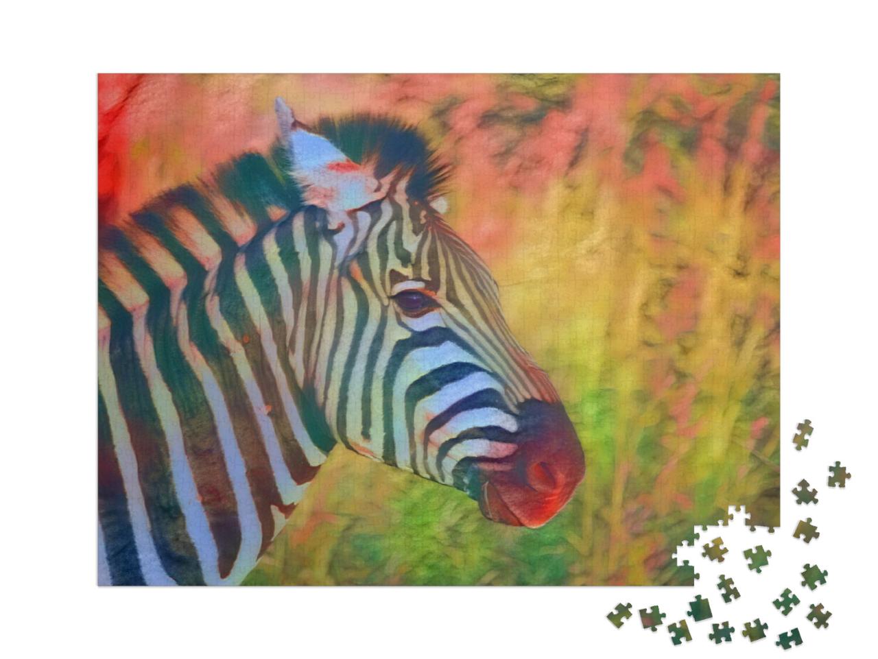 Puzzel 1000 stukjes „in de kunststijl van Franz Marc - Zebra - Puzzelverzameling Kunstenaars & Schilderijen“