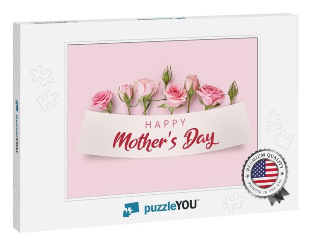 Mothers Day Greeting Card with Blossom Flowers. R... Jigsaw Puzzle