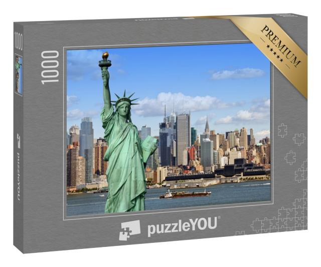 Puzzle „Die Freiheitsstatue mit Hudson River, New York City“