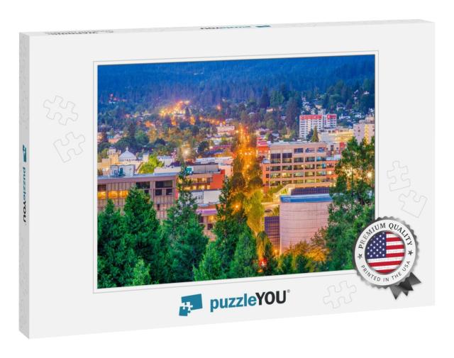 Eugene, Oregon, USA Downtown Cityscape At Dusk... Jigsaw Puzzle