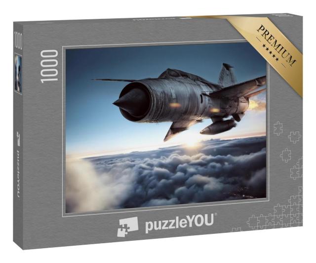 Puzzle 1000 Teile „Kampfflugzeug über den Wolken“