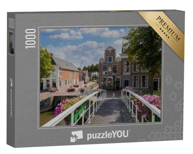 Puzzel 1000 stukjes „Uitzicht op het centrum van het pittoreske stadje Dokkum in Nederland“